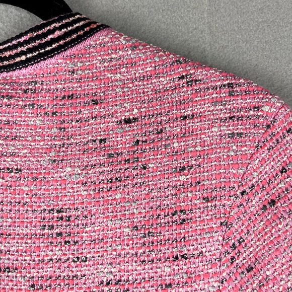 St. John For Mary Kay Long Tweed Jacket Women 0 Pink Wool Classic Elle Woods NWT - Picture 15 of 16